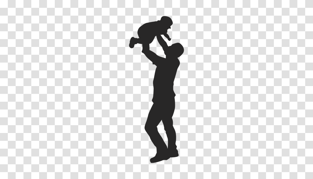 Father Playing With Child Silhouette, Person, Photography, Leisure Activities, Kneeling Transparent Png
