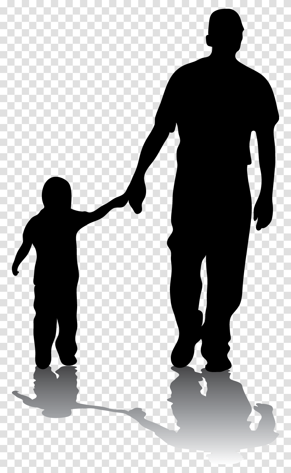 Father Silhouette Son Daughter Family Happy Father's Day 2011, Hand, Person, Human, People Transparent Png