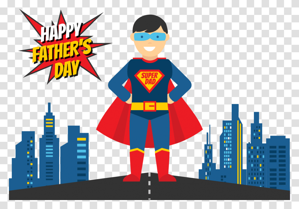 Father Superhero Illustration Happy Fathers Day Superhero, Person, Performer, Female, Face Transparent Png