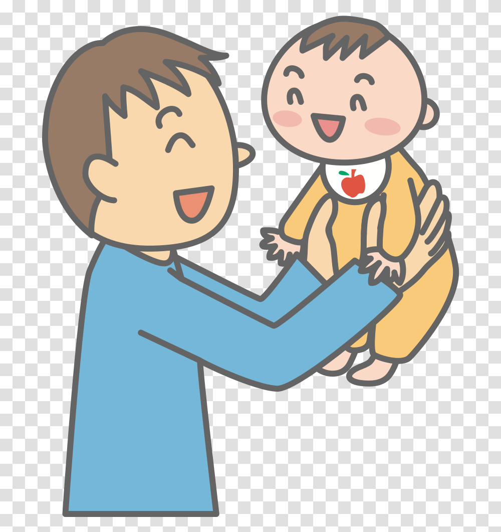 Father With Baby Dad And Baby Clipart, Face, Female, Kneeling, Outdoors Transparent Png
