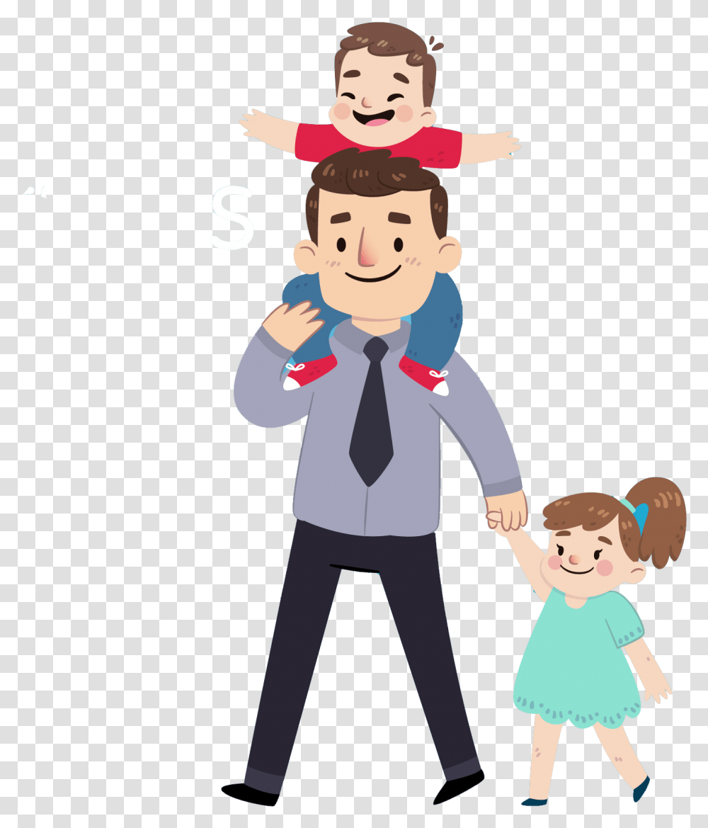 Fathers Day Download Dad Cartoon, Person, Human, People, Family Transparent Png
