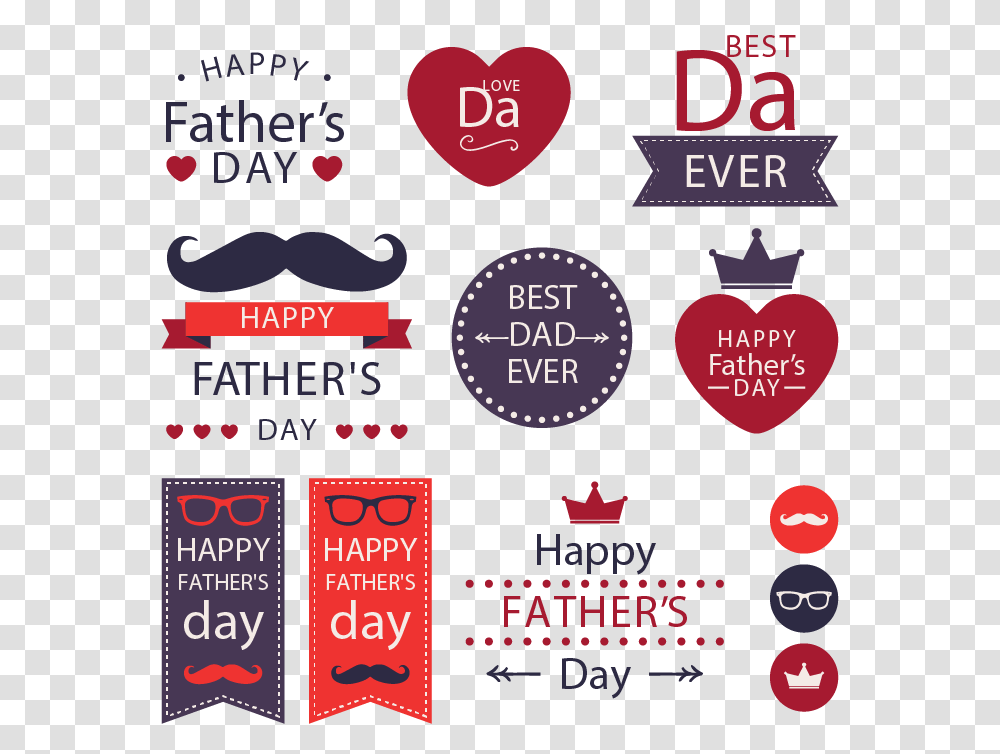 Fathers Day Elements, Label, Advertisement, Poster Transparent Png
