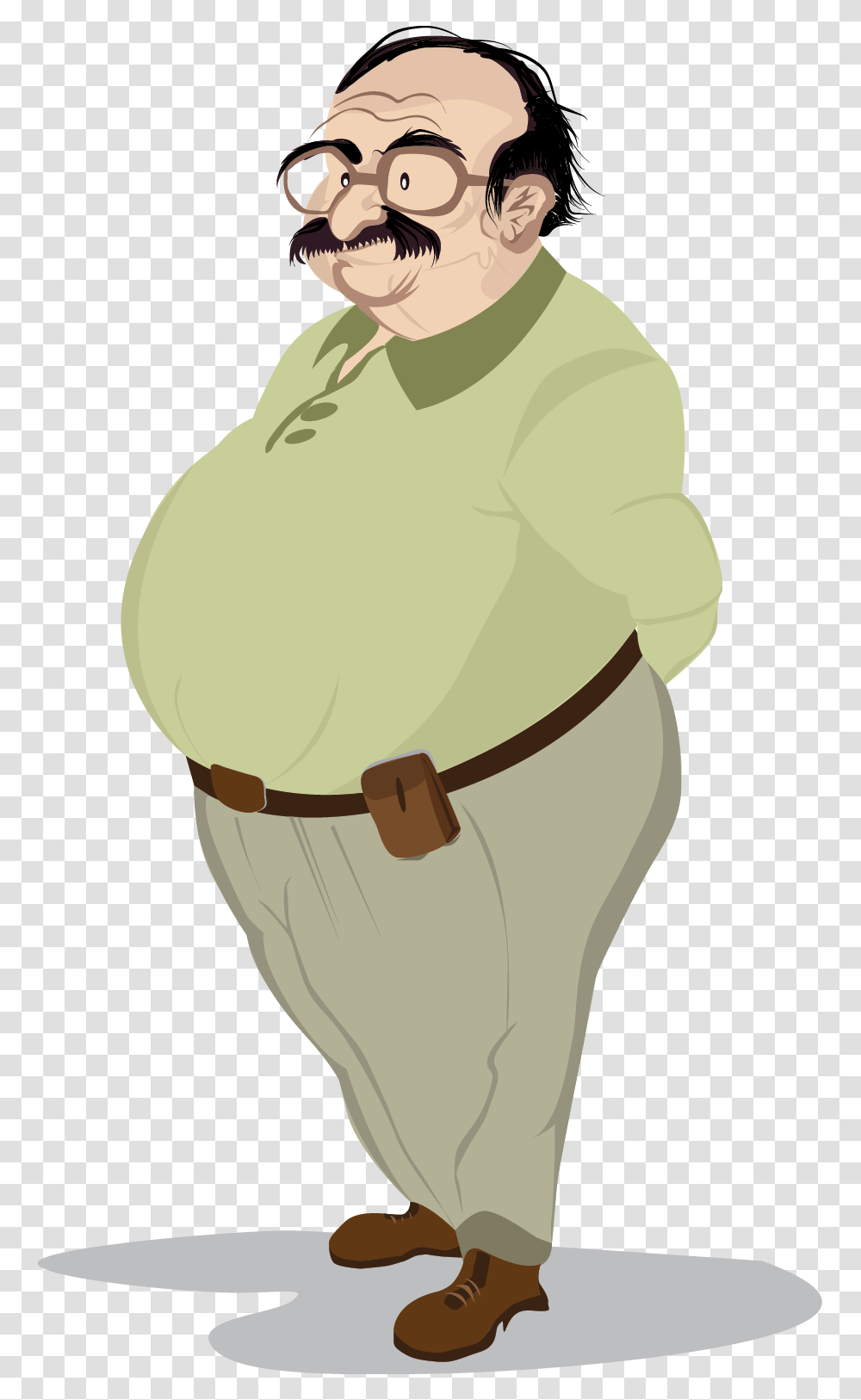 Fatman Illustration Fat Man Digital Media Motion Fat Man Cartoon, Person, Human, Apparel Transparent Png