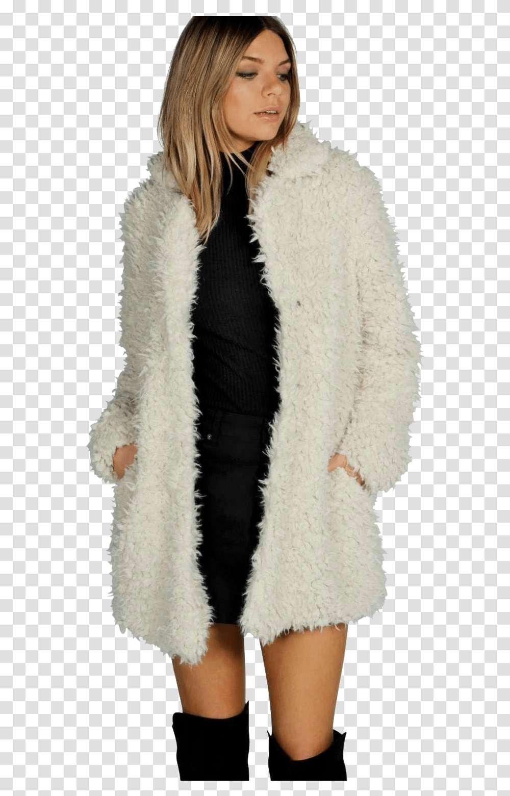 Faux Fur Coat Image For Free Download White Fur Coat, Clothing, Apparel, Person, Human Transparent Png