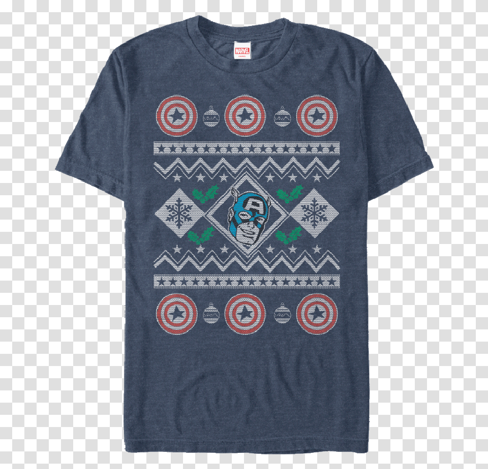 Faux Ugly Christmas Sweater Captain America T Shirt, Clothing, Apparel, T-Shirt, Dye Transparent Png