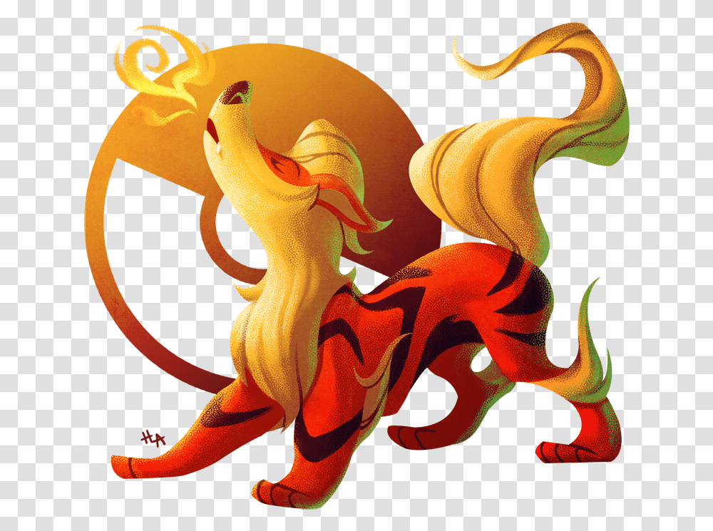 Favorite Fire Pokemon Arcanine - Weasyl Mythical Creature, Modern Art, Graphics, Pattern, Lamp Transparent Png