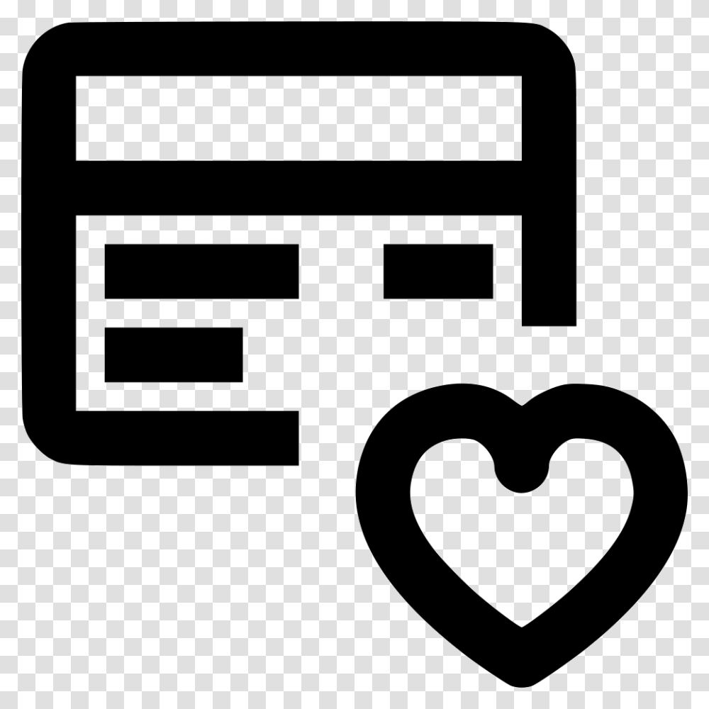 Favorite Heart Credit Card Network Icon, Label, Stencil Transparent Png