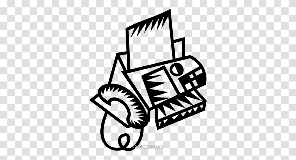 Fax Machine Royalty Free Vector Clip Art Illustration, Stencil, Robot, Drawing Transparent Png