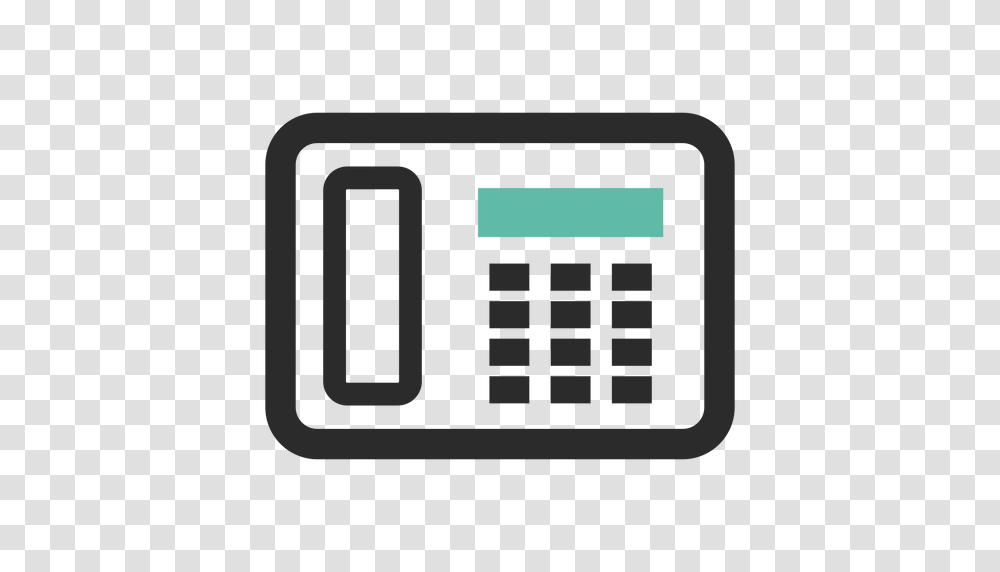 Fax Telephone Colored Stroke Icon, Calculator, Electronics, Digital Clock Transparent Png