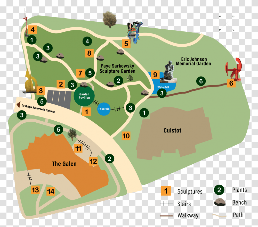 Faye Sarkowsky Sculpture Garden Palm Springs Art Museum Map, Vegetation, Plant, Plot, Woodland Transparent Png