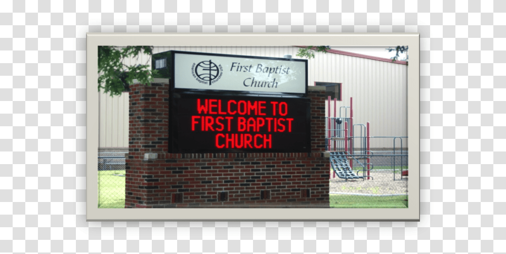 Fbc Welcome Sign American Baptist Churches Usa, Brick, Road Sign Transparent Png