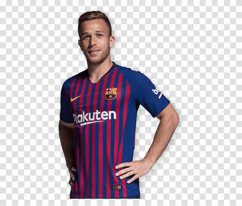 Fc Barcelona Fc Barcelona Players 2019, Apparel, Shirt, Person Transparent Png