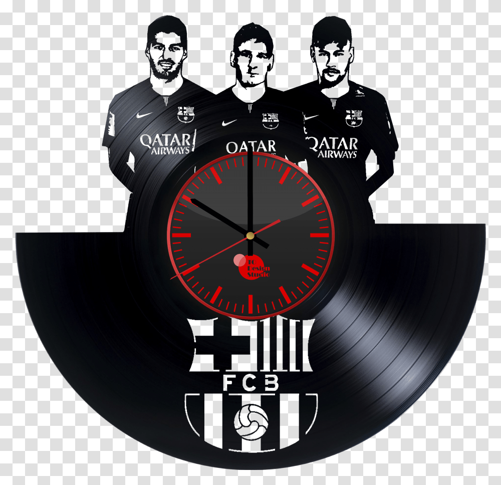 Fc Barcelona Vinyl Clock Transparent Png