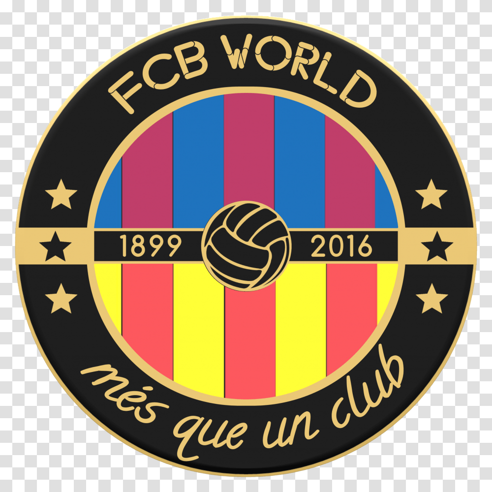 Fcb World Logo Circle, Trademark, Badge, Emblem Transparent Png