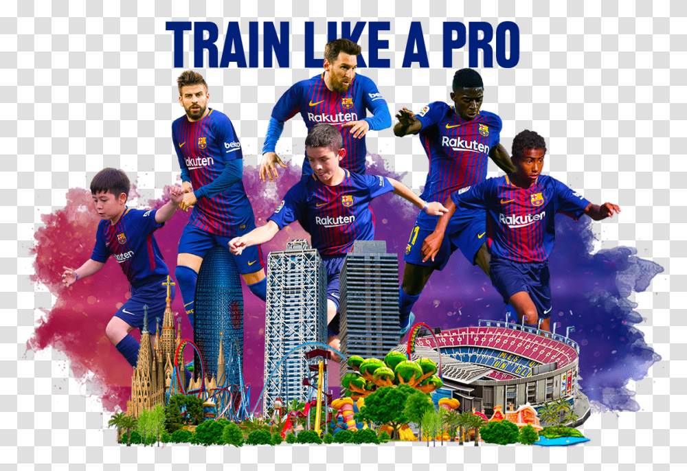 Fcbarcelona Soccer Camps In Barcelona Crew, Person, People, Poster, Advertisement Transparent Png