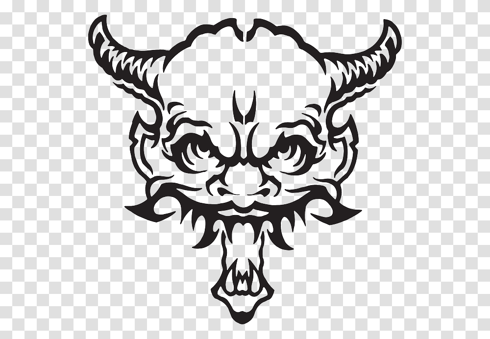 Fear Face Devil Monster Horns Demon Fear Demon Head Clip Art, Emblem, Stencil, Antelope Transparent Png