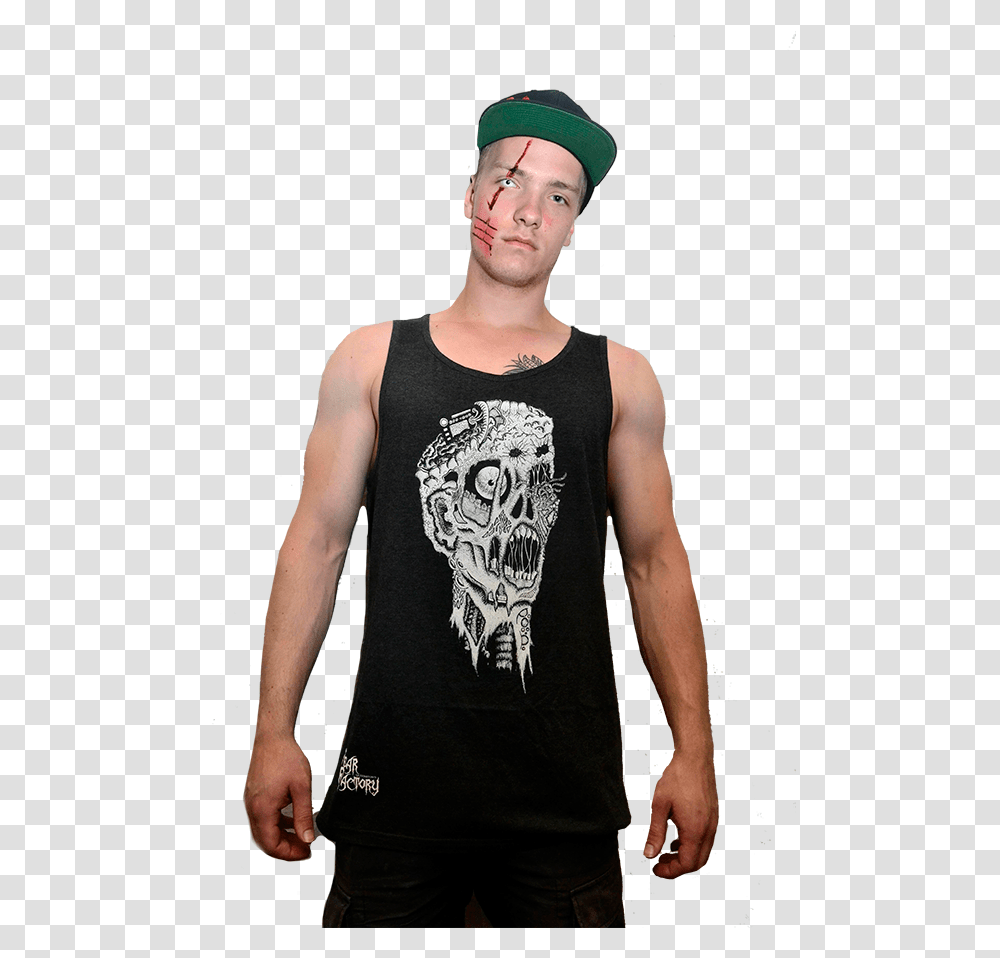 Fear Factory Queenstown Zombie Head Singlet Man, Apparel, Person, Human Transparent Png