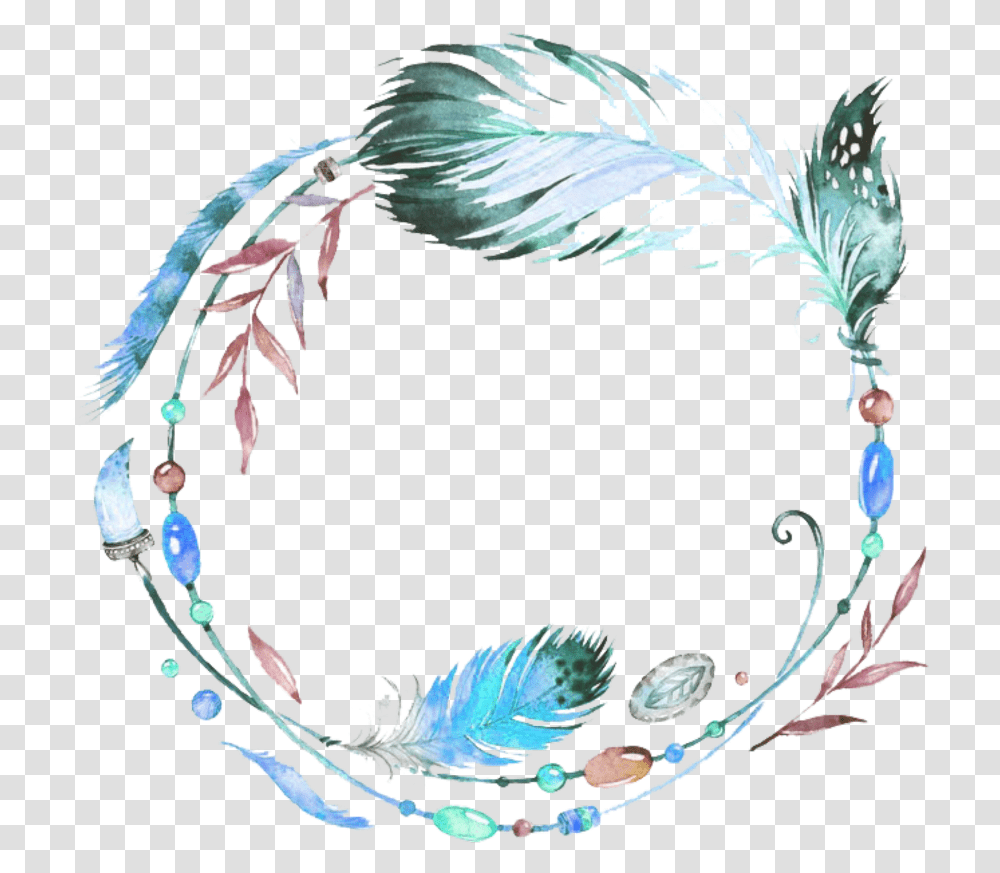 Feather Circle, Wreath, Floral Design Transparent Png