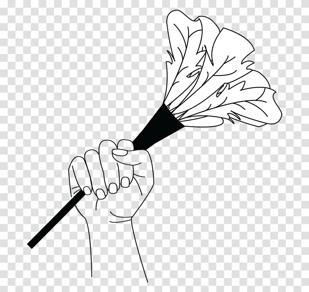 Feather Duster Line Art, Plant, Flower, Blossom, Hand Transparent Png