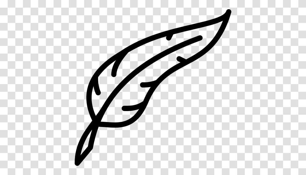 Feather Harry Outline Potter Quill Icon, Gray, World Of Warcraft Transparent Png