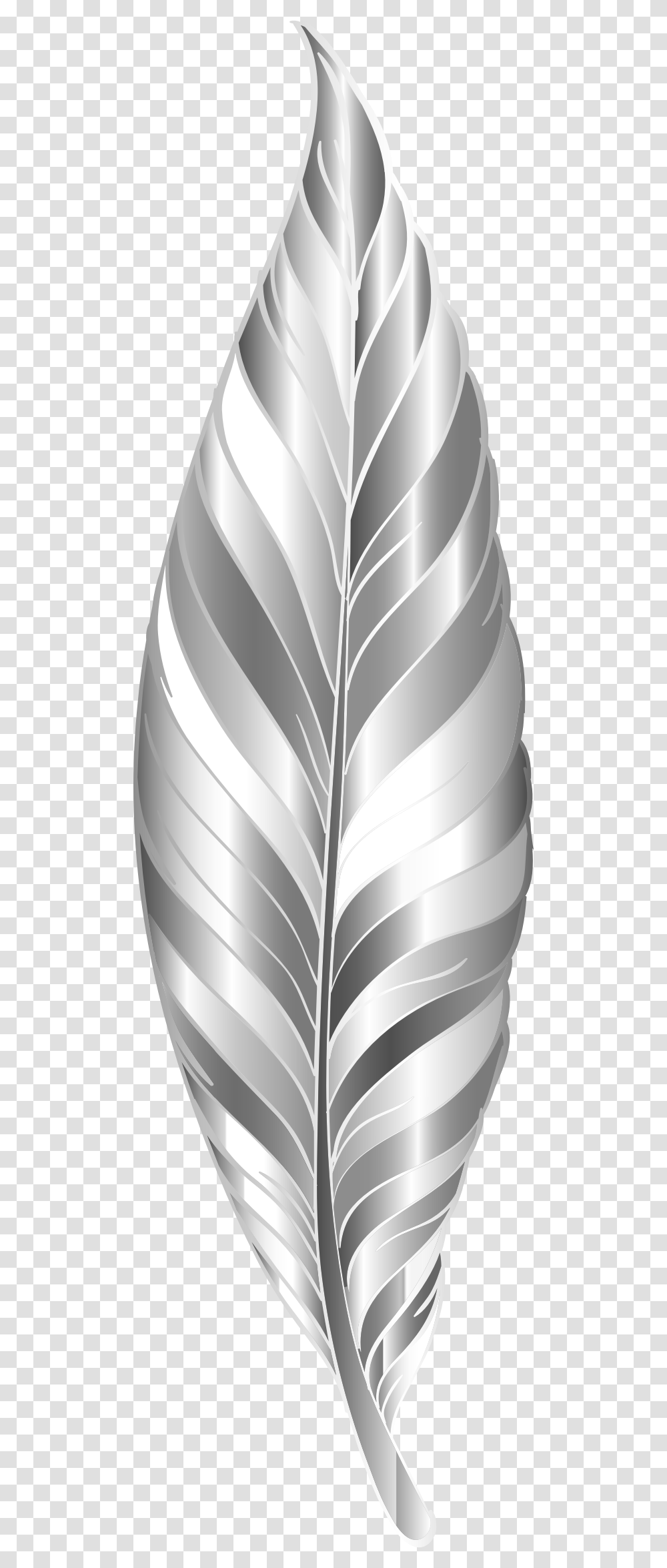 Feather Leaf Metallic Colourful Decoration Icon Silver Feather, Aluminium, Tin, Can Transparent Png