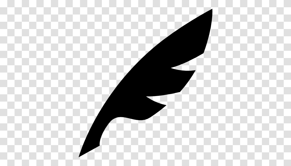 Feather Silhouette In Diagonal Position, Axe, Tool, Stencil Transparent Png