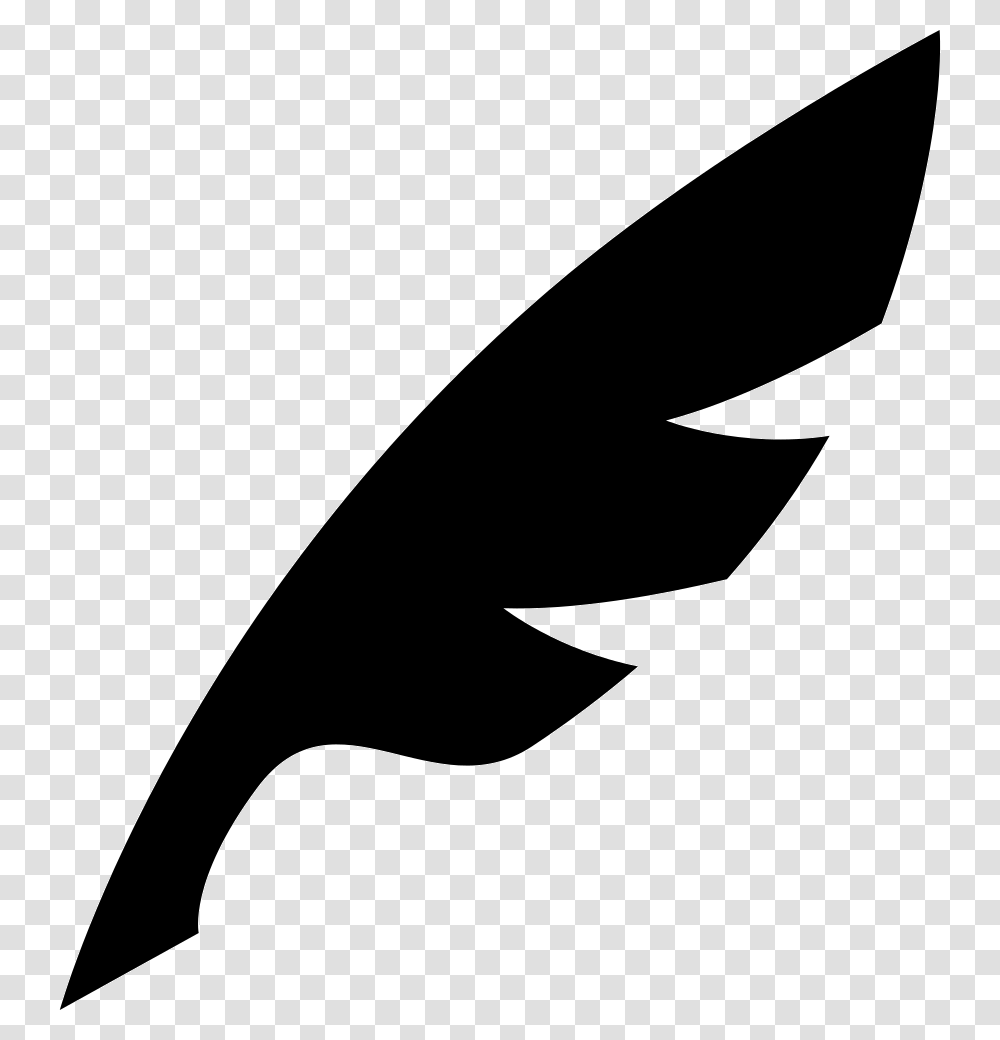 Feather Silhouette In Diagonal Position Two Feather Icon Svg, Axe, Tool, Stencil, Animal Transparent Png