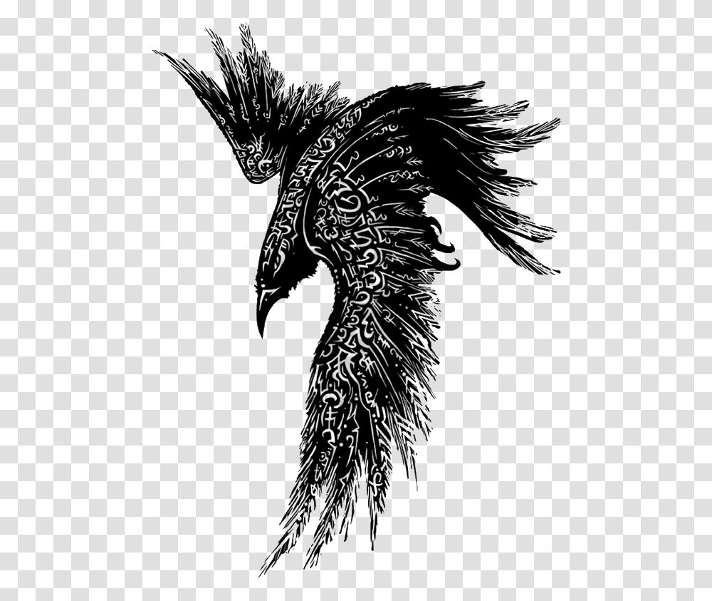Feather Tattoo Celtic Raven Tattoo, Nature, Outdoors, Night, Astronomy Transparent Png