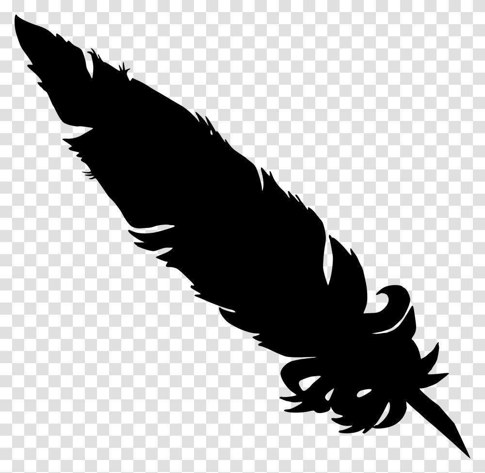 Feather Vector Image Black Feather Background, Silhouette, Person, Human, Stencil Transparent Png