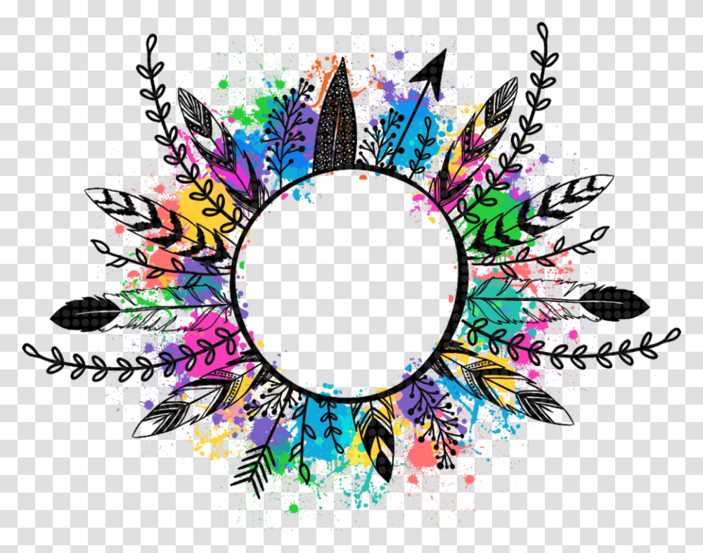 Feathers And Arrow In Round, Ornament, Pattern, Fractal Transparent Png