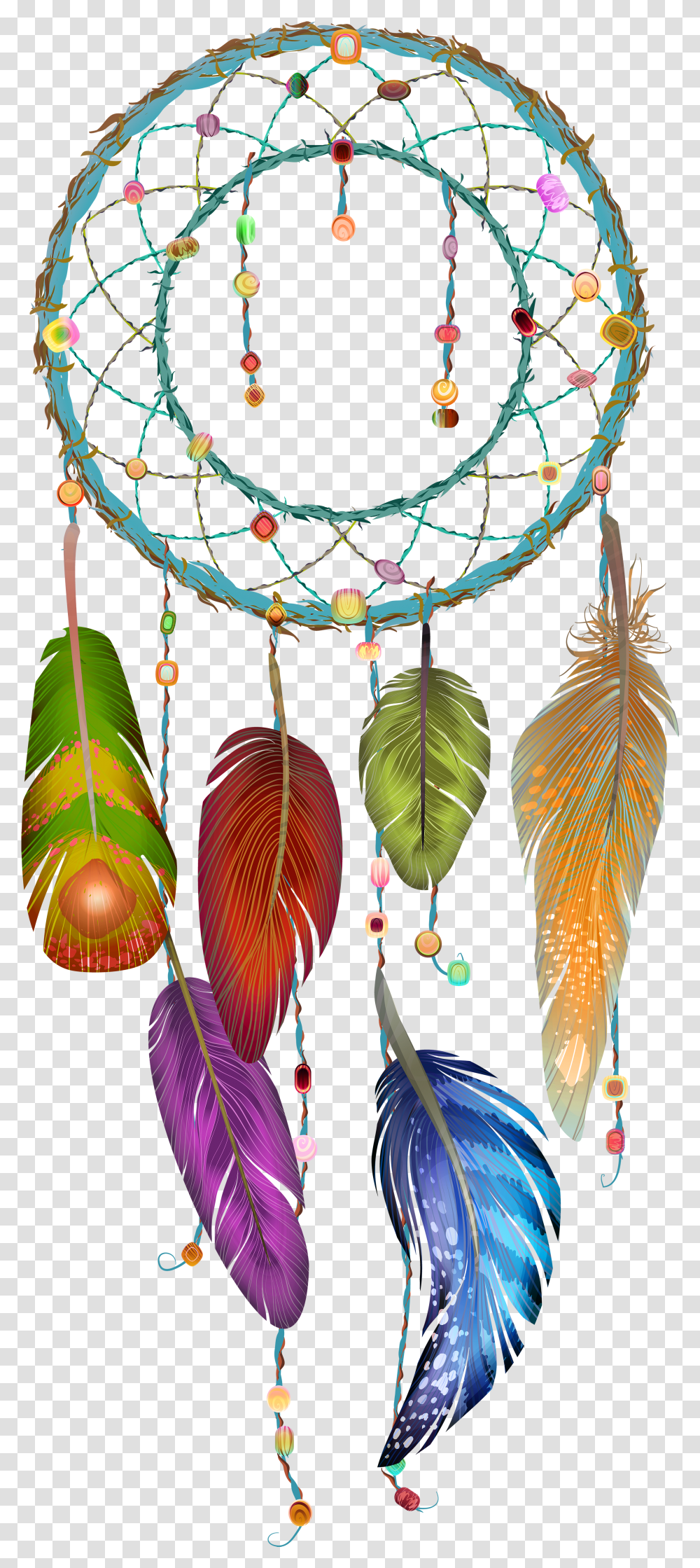 Feathers Clipart Realistic Dream Catcher Drawing Transparent Png
