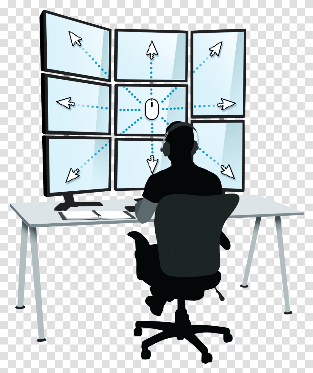 Feature 2 Computer Programmer Clip Art, Furniture, Person, Table, Desk Transparent Png