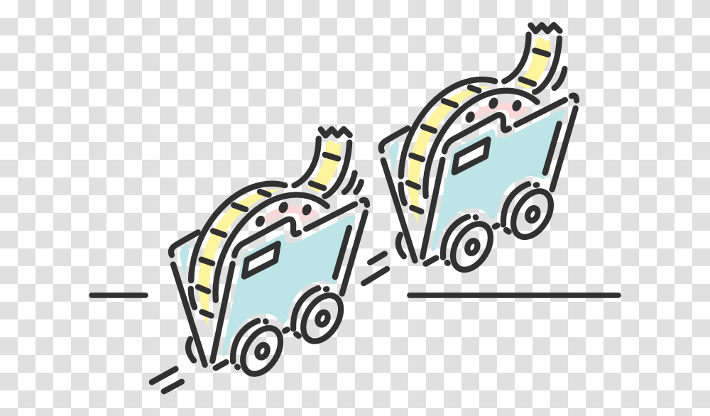 Feature Illustration Of Two Archive Folders On Wheels, Lawn Mower, Vehicle, Transportation, Kart Transparent Png