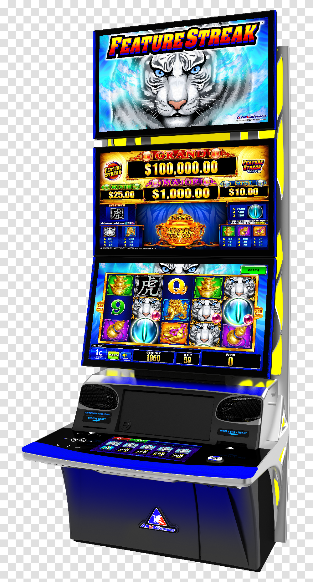 Feature Streak Tiger Aruze Gaming Dragon Along Slot Machine, Mobile Phone, Electronics, Cell Phone, Cat Transparent Png