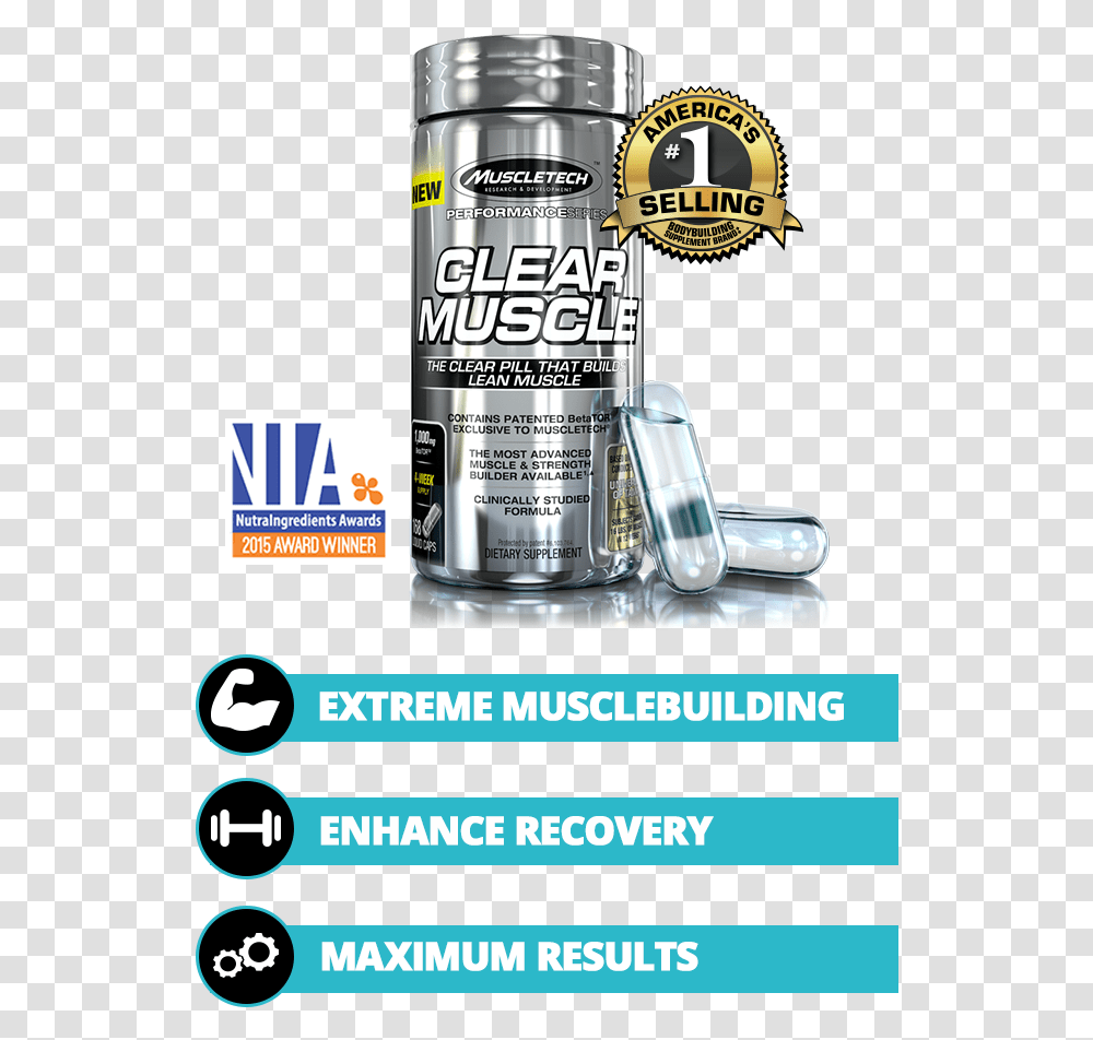 Featured Mobile Clearmuscle Clear Muscle Muscletech Facts, Tin, Can, Spray Can, Advertisement Transparent Png