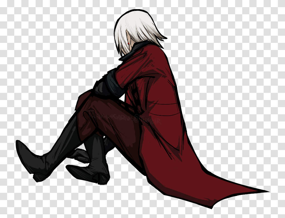 Featuring Dante From The Devil May Cry Series Sitting, Person, Human, Blonde, Woman Transparent Png