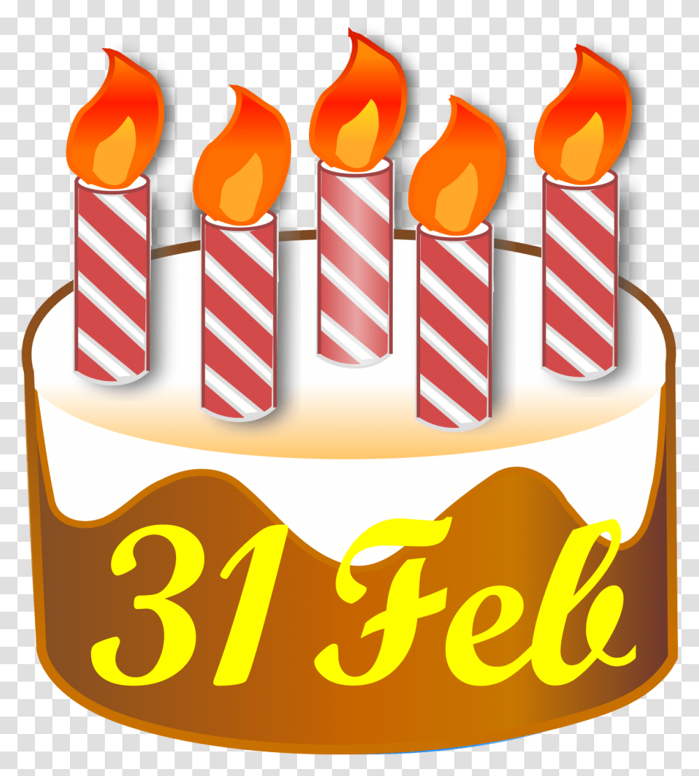 February Birthday Cakesvg Wikimedia Commons Birthday Cake 5 Years Old Cartoons, Dessert, Food, Sweets, Confectionery Transparent Png