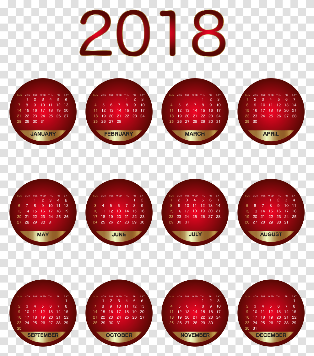 February Clipart Red, Sphere, Number Transparent Png