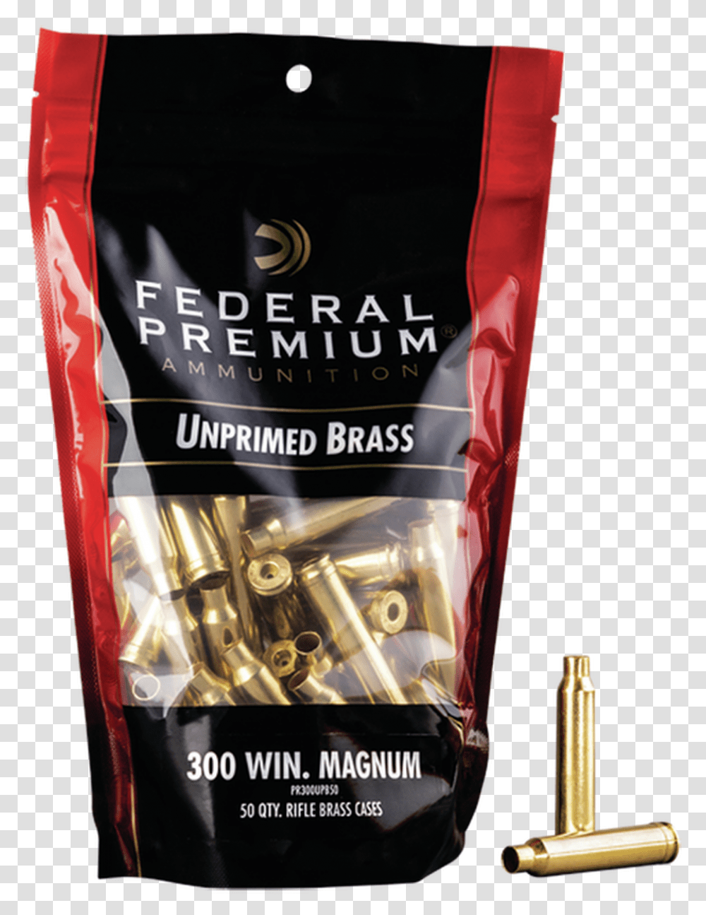 Federal Gold Medal Unprimed Brass 300 Win Mag 50rdbag Federal Premium Ammunition, Weapon, Weaponry, Bottle, Bullet Transparent Png