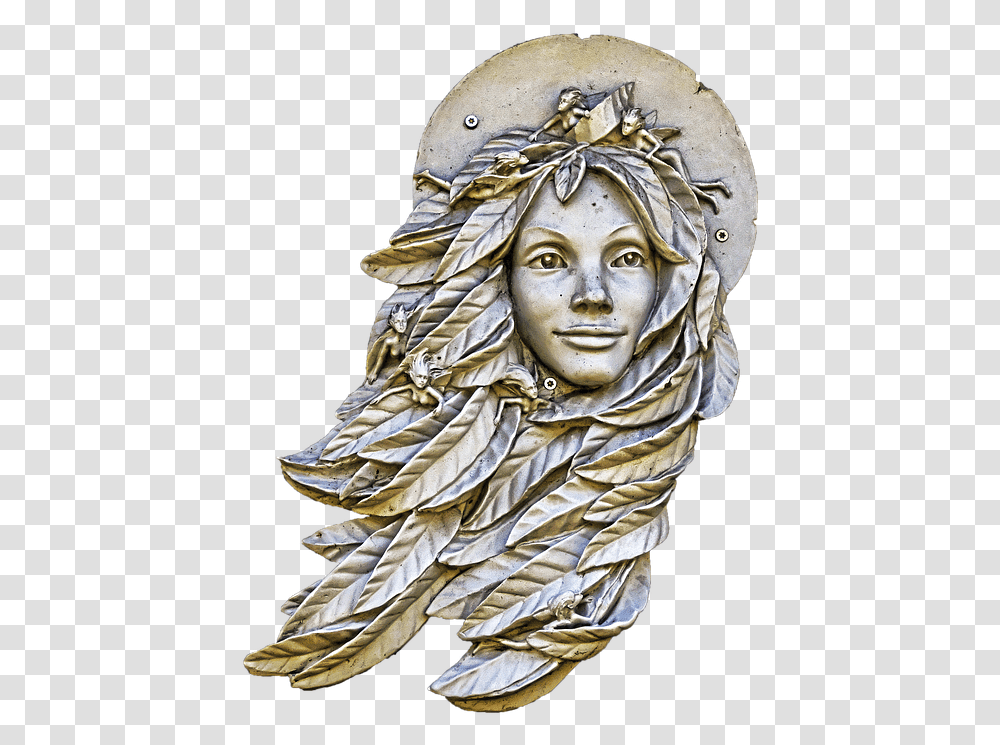 Fee Head Girl Face Female Elves Faery Pixie Visual Arts, Statue, Sculpture, Person, Human Transparent Png