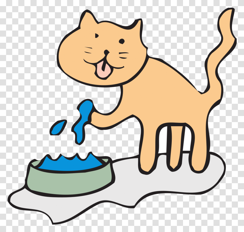 Feed The Cat Clipart Images - Free Animals Drink Water Clip Art, Outdoors, Washing, Nature, Mammal Transparent Png
