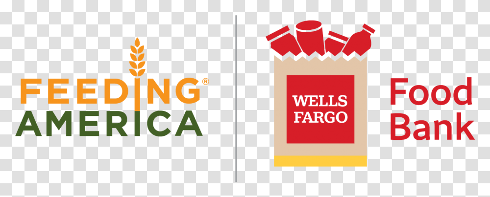 Feeding America And Wells Fargo Food Bank Logos Graphic Design, Poster, Advertisement, Paper Transparent Png