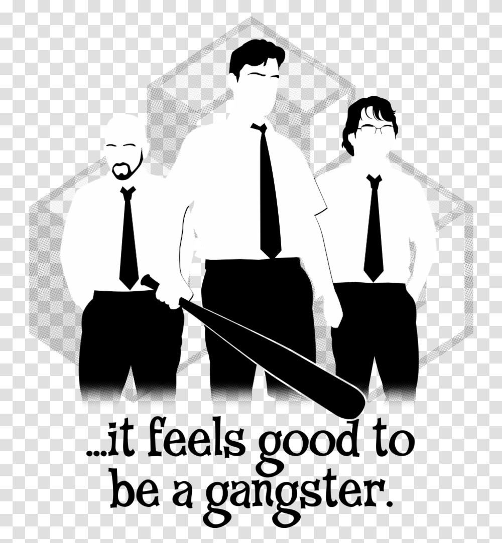 Feels Good To Be A Gangster Tee Shirt, Person, Tie, Accessories Transparent Png