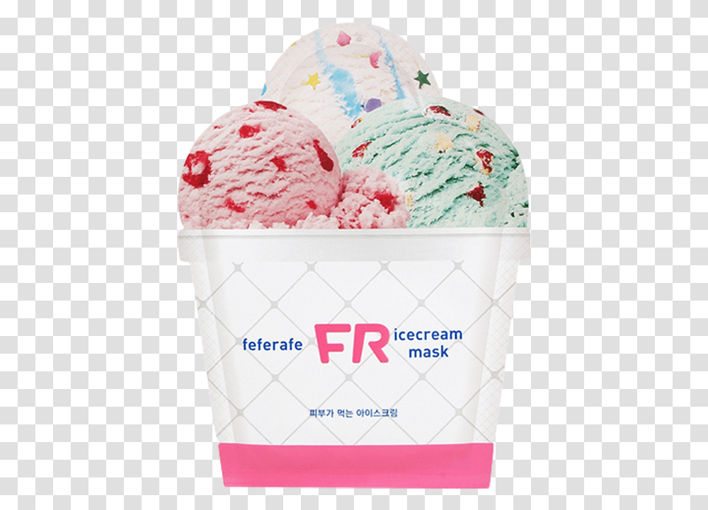 Feferafe Ice Cream Mask, Dessert, Food, Creme, Diaper Transparent Png