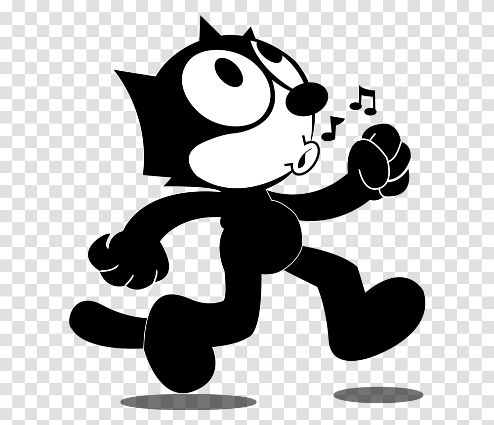 Felix The Cat Extra Space, Stencil, Silhouette, Cupid Transparent Png