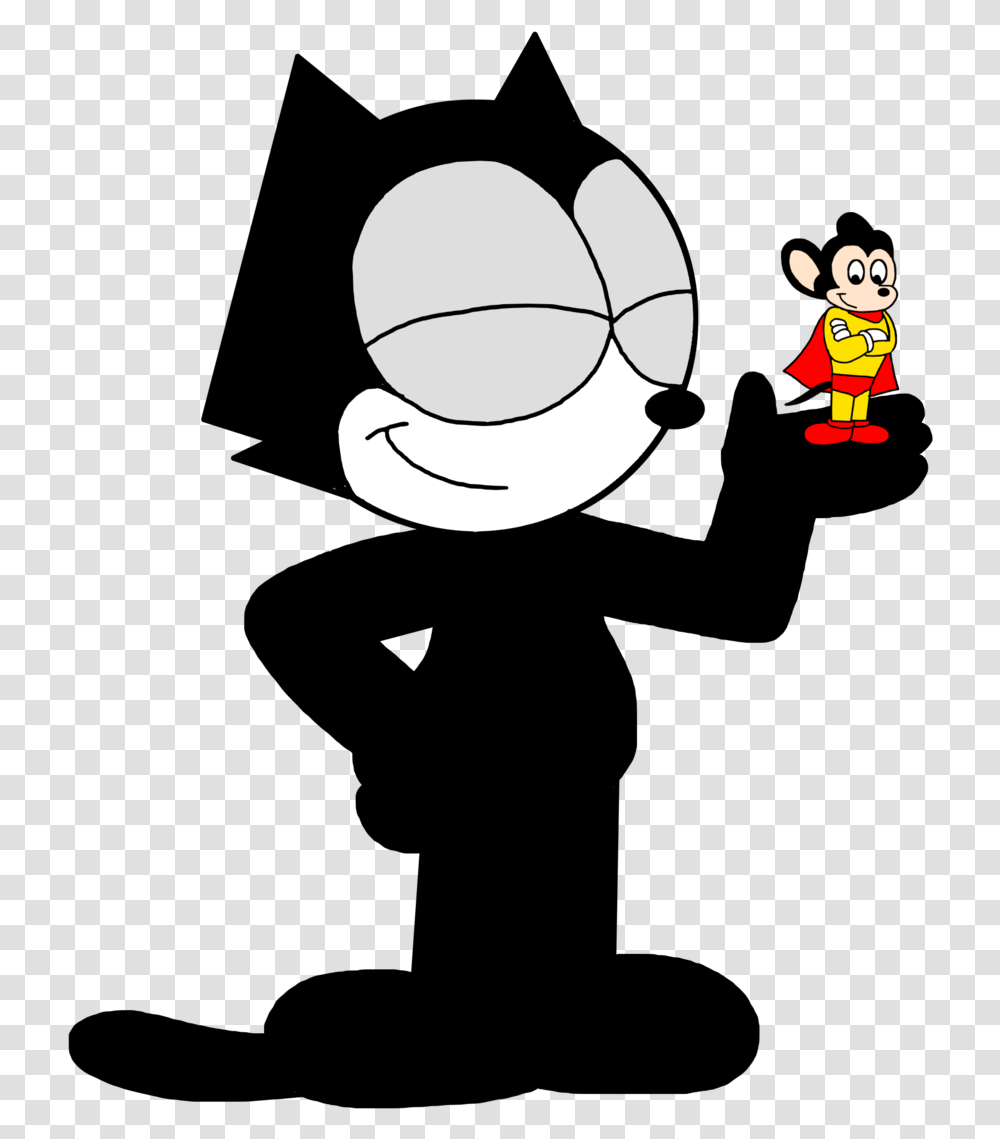 Felix With Mighty Mouse Felix The Cat Is Apple, Face, Bird, Plant Transparent Png