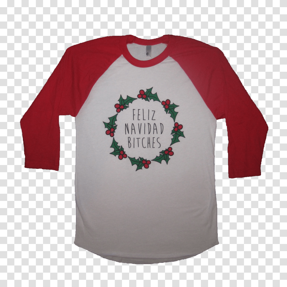 Feliz Navidad Bitches Raglan, Apparel, T-Shirt, Sleeve Transparent Png