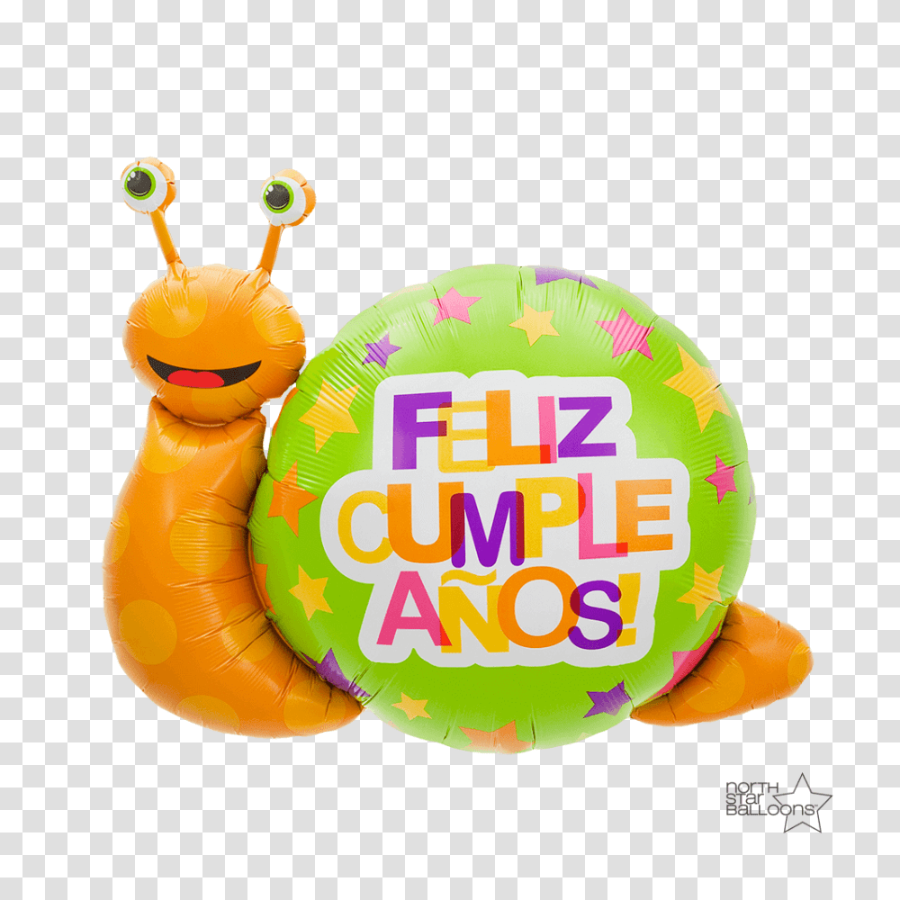Feliz Snail In Northstar Balloons, Food, Inflatable, Sweets, Confectionery Transparent Png