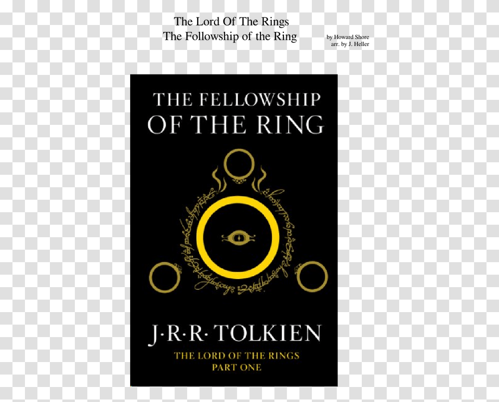 Fellowship Of The Ring Book Cover Art, Pendant, Novel, Gold Transparent Png
