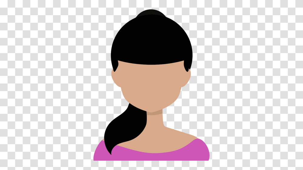 Female Avatar With Pony Tail, Person, Human, Glass, Face Transparent Png